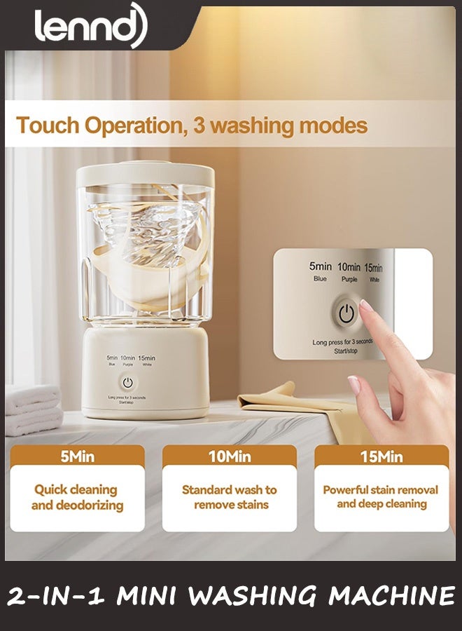 LENND Portable Mini Washing Machine, NEW Underwear Washing Machine Small Clothes Washer Makeup Brush Cleaner Machine Underwear Washer for Home, Hotel, RV, Travel & Camping - Image 5