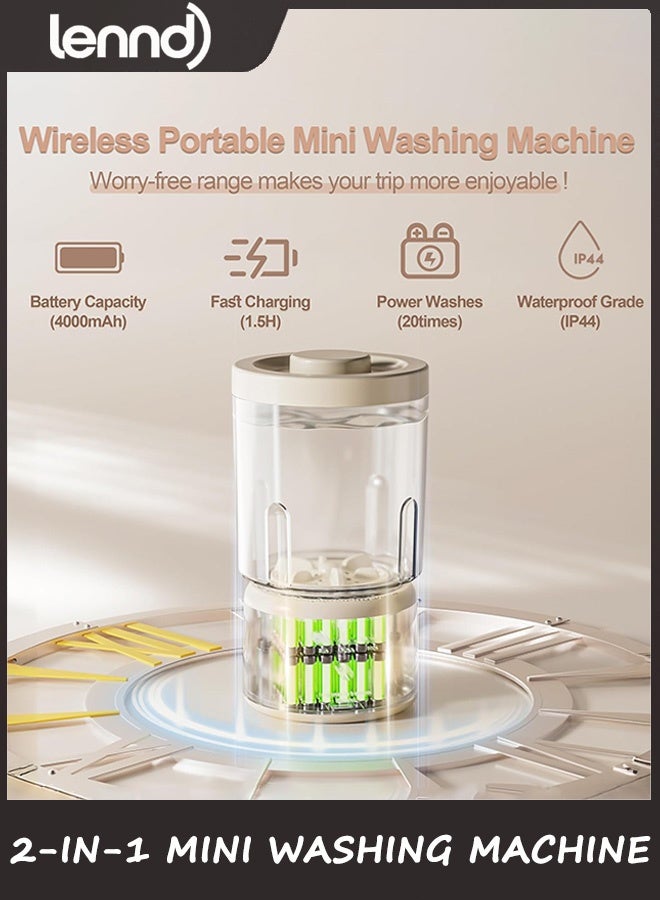 LENND Portable Mini Washing Machine, NEW Underwear Washing Machine Small Clothes Washer Makeup Brush Cleaner Machine Underwear Washer for Home, Hotel, RV, Travel & Camping - Image 4