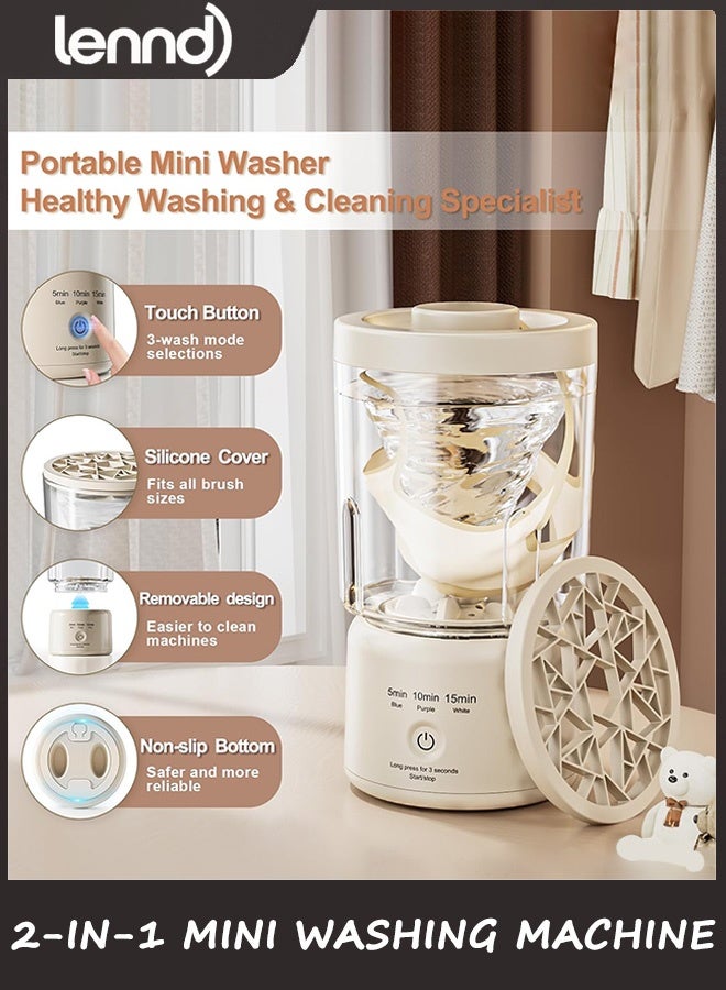 LENND Portable Mini Washing Machine, NEW Underwear Washing Machine Small Clothes Washer Makeup Brush Cleaner Machine Underwear Washer for Home, Hotel, RV, Travel & Camping - Image 2