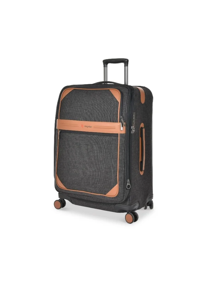 Magellan Magellan S2484TKU-29 1 Piece Fabric Check-In Trolley Luggage 29 Inch, Soft Suitcase with 4 Double Wheels, Combination Lock, Expandable Design, Telescopic & Side Handle