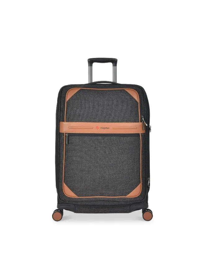 Magellan Magellan S2484TKU-29 1 Piece Fabric Check-In Trolley Luggage 29 Inch, Soft Suitcase with 4 Double Wheels, Combination Lock, Expandable Design, Telescopic & Side Handle