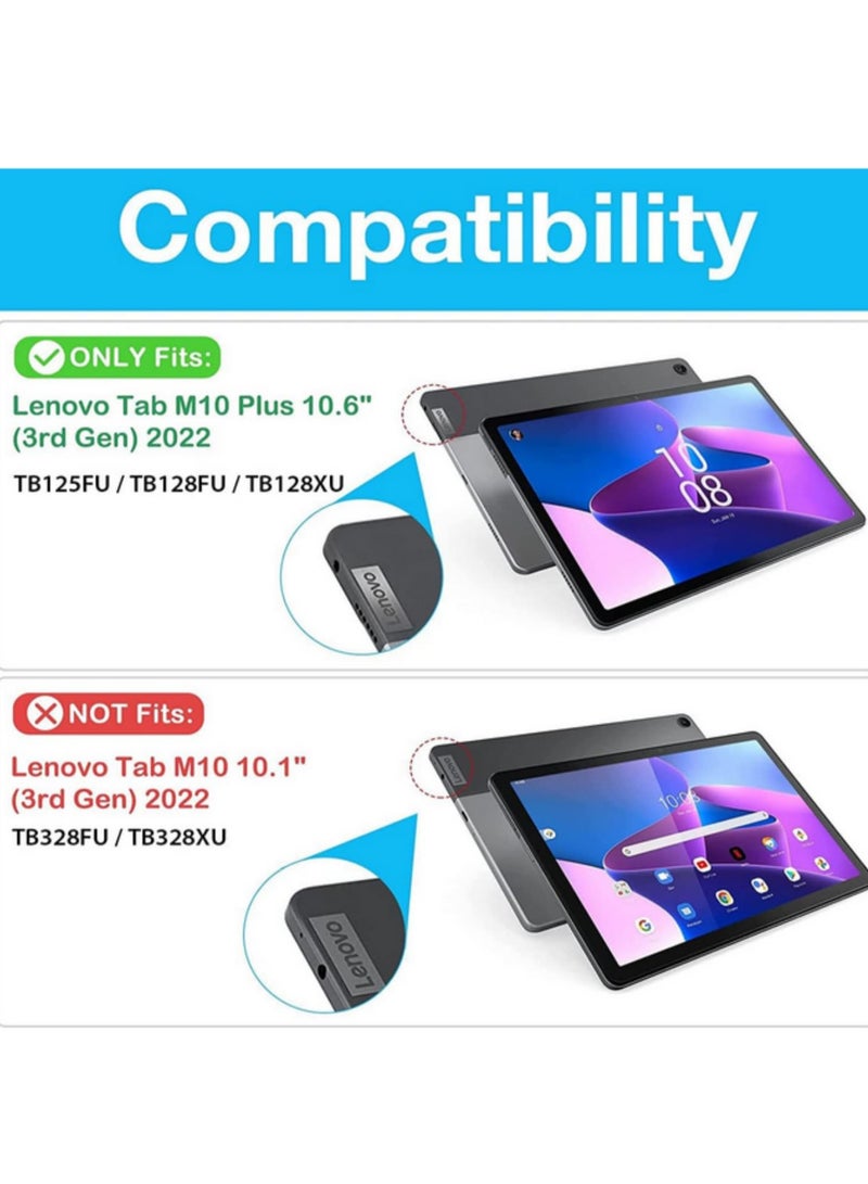 2Pack For Lenovo Tab M10 Plus 3rd Gen Screen Protector 9H Hardness HD Clear Anti Scratch Tempered Glass 10.6 Inch TB128FU TB125FU 2022 Release  - Image 2