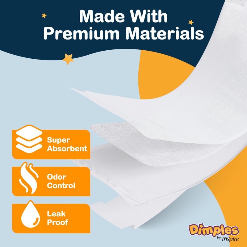 Inspire Dimples Booster Pads, Baby Diaper Doubler with Adhesive for Secure Fit | 1 Size Fits All Diapers | Boosts Absorbency No More leaks 22 Count - Image 5