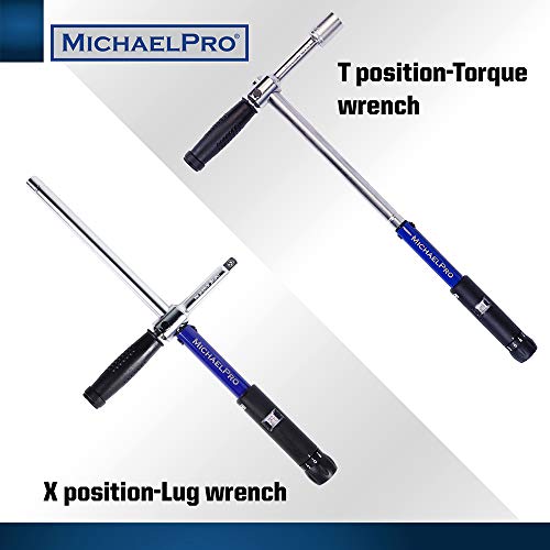 MichaelPro Click Torque Wrench - 2in1 with Lug Wrench 1/2 Inch Dr with 3 Sockets (11/16", 3/4", 13/16" / 17-19-21 mm) with Precise Micro Adjustment for Automotive and Changing Tires | MP001002 - Image 5