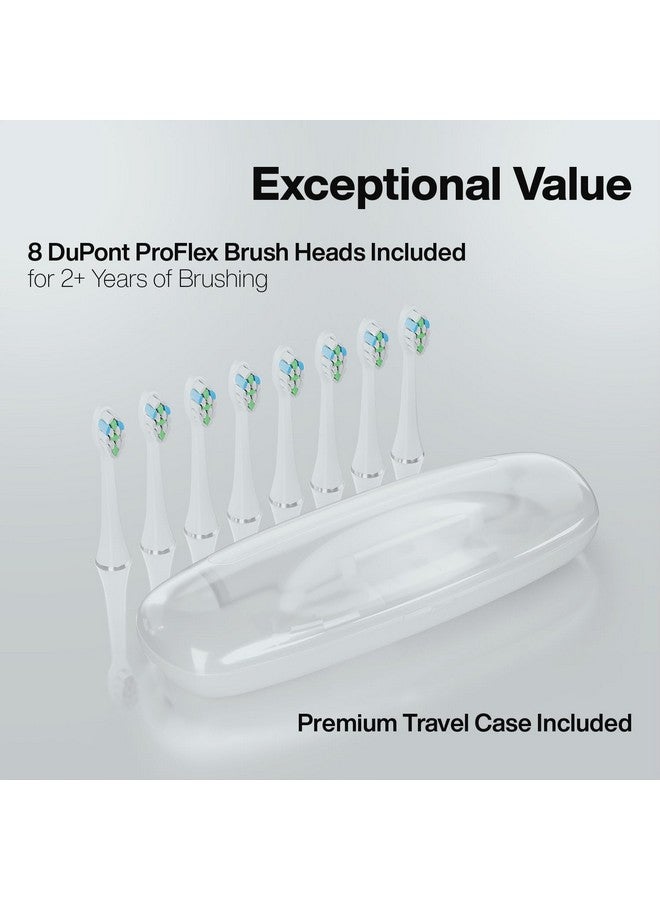 Aquasonic Aquasonic Elite Ultra-Whitening Toothbrush - ADA Accepted Power Toothbrush - 8 Proflex Brush Heads & Travel Case - 50,000 VPM Motor & Wireless Charging - 5 Modes w Smart Timer (White) - Image 5