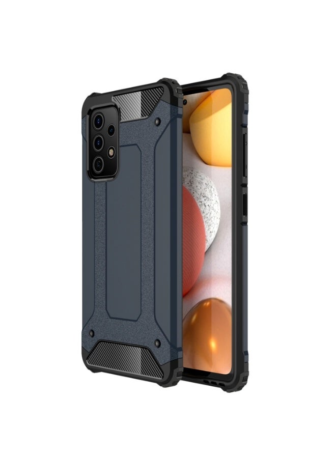 Rugged Armor Case for Samsung Galaxy A72 5G / 4G – Heavy Duty Shockproof TPU + PC Protective Cover, Anti-Slip Grip, Drop Protection (Navy Blue)