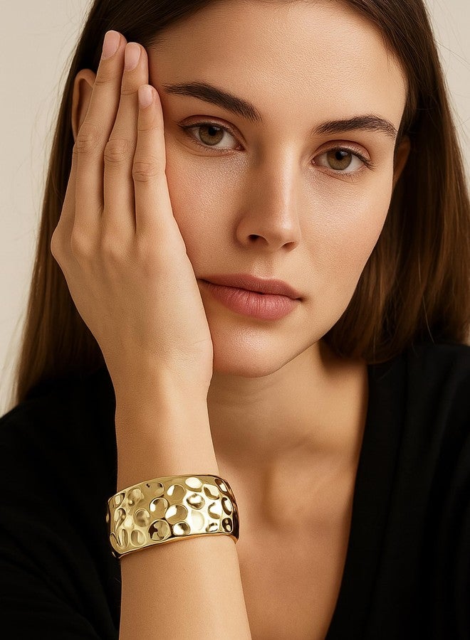 كارات كارت سوار كارات كارت بوهي بولد مطروق ذهبي اللون مفتوح على مصراعيه للنساء - Image 3