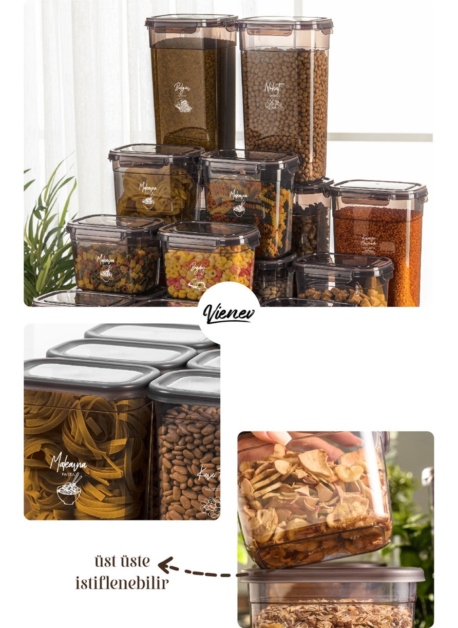 32-Piece Sealed Rectangular Storage Container Set 8x(3.2 2 1.3 0.67 lt) with Serigraphy Label