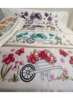 FIESTA Soft Velvet Towel 6 Pieces 3D Tufting Printed 50X90 cm  - Image 1