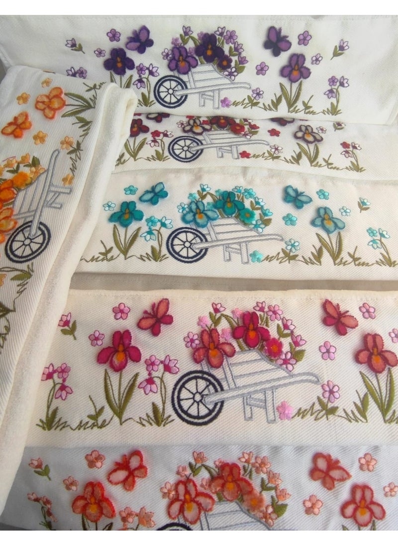 FIESTA Soft Velvet Towel 6 Pieces 3D Tufting Printed 50X90 cm  - Image 2