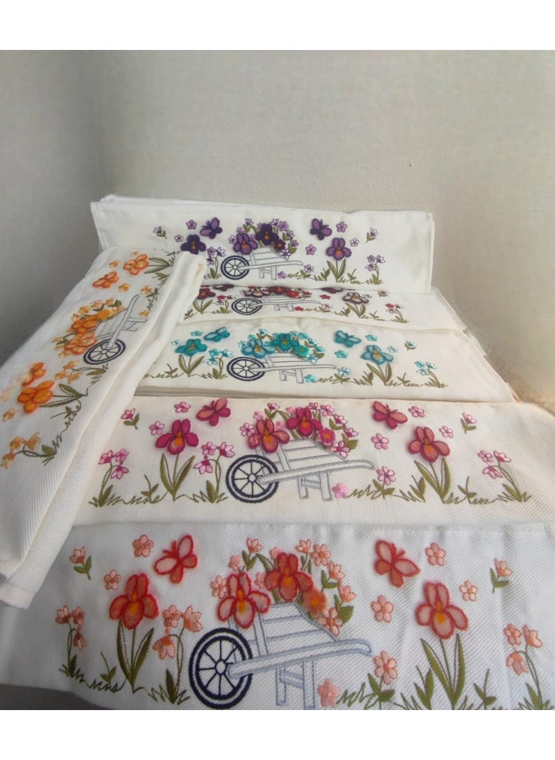 FIESTA Soft Velvet Towel 6 Pieces 3D Tufting Printed 50X90 cm  - Image 3