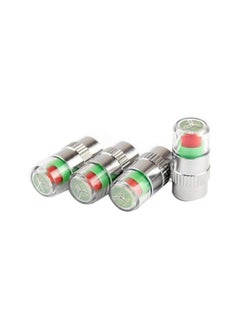 4 Pcs Car Tire Pressure Cap Monitor Valve Stem Caps Car Tyre Pressure Sensor Indicator with 3 Color Eye Alert, Car Tyre Accessories
