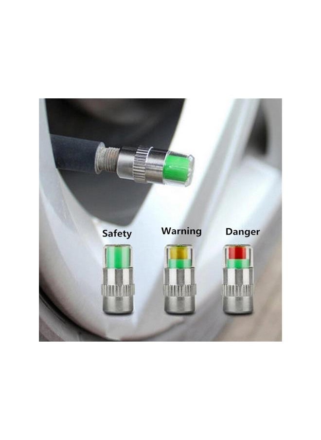 Generic - 4 Pcs Car Tire Pressure Cap Monitor Valve Stem Caps Car Tyre Pressure Sensor Indicator with 3 Color Eye Alert, Car Tyre Accessories - Image 1