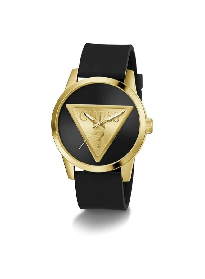 جس GUESS Badge Analog Watch for Men with Round Dial &amp; Water Resistant Man's Wrist Watches