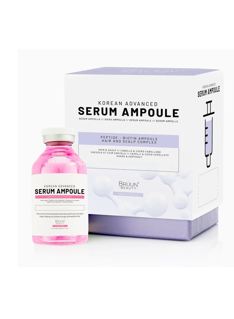 BRÜUN بروون إتش إس - أمبول سيروم للتحكم في الشعر وفروة الرأس - سيروم كوري معزز لنمو الشعر يستخدم بدون قلم ديرما سيروم للعناية بالبشرة 1.18 أونصة سائلة - Image 1