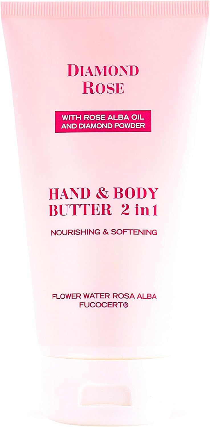 Nourishing and Softening Hand Body butter 2 in 1 Diamond Rose with White Rose oil Diamond powder 150ml