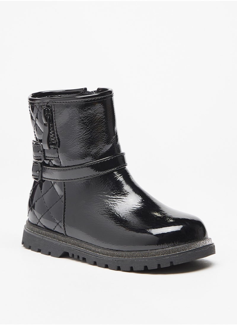 Flora Bella By Shoexpress - Girls Quilted Ankle Boots with Zip Closure - Image 1