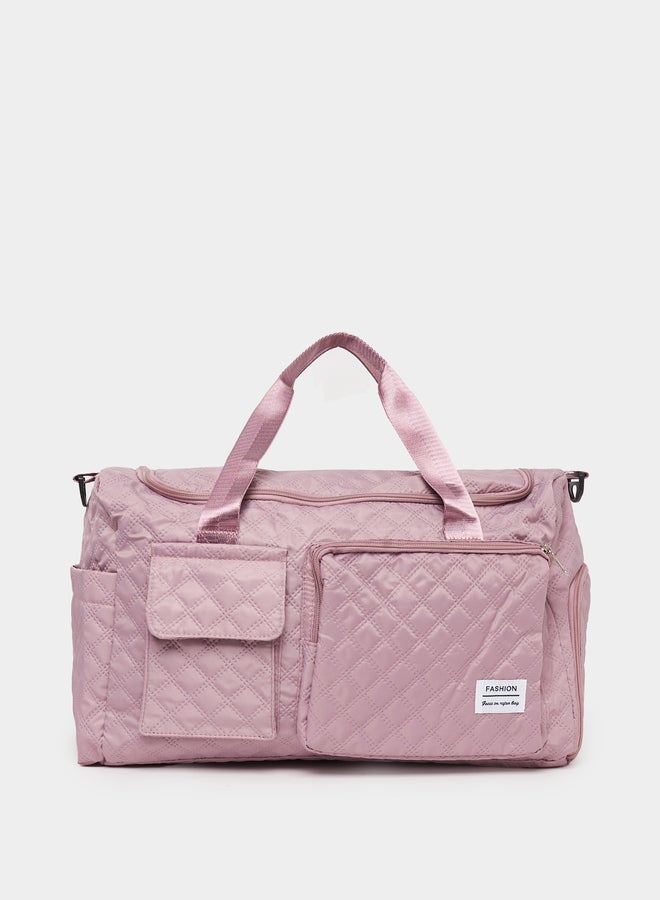 ستايلي حقيبة جيم بنسيج بارز وجيب أمامي - Image 4