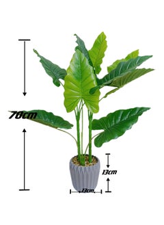 Generic Artificial Spring Rain Leaf Plant 70cm Home Decoration Indoor and Outdoor Artificial Large Plant Bonsai Suitable for Modern Office, Living Room, Home Decoration Gifts (with Flower Pots) (Large)  - Image 3