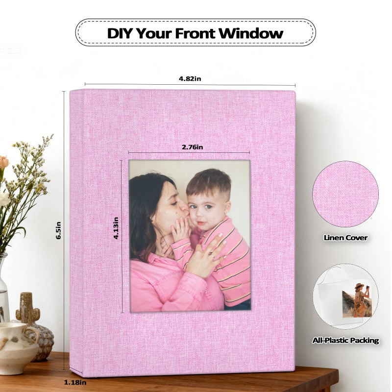 Popotop 2 Pack Photo Album 4x6 Pictures, Small Linen Slip-in Photo Albums Book for 80 Photos with 40 Pockets, Birthday Gifts for Women Mom Family Baby - Image 4