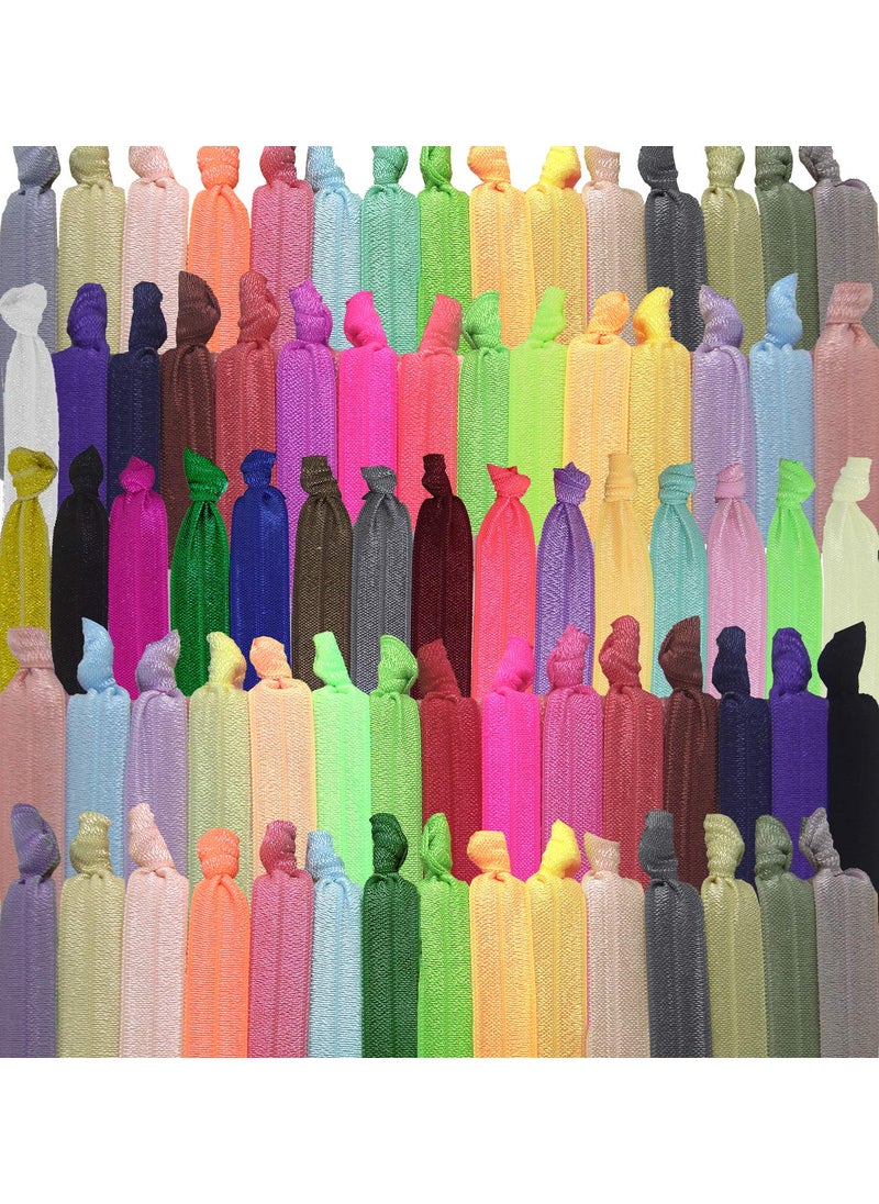 79STYLE 79STYLE 300pcs Elastic Hair Ties Ouchless No Crease Ouchless Ribbon Ponytail Holders Bulk Colorful Yoga Twist Hair Bands Hair Accessories Hand Knotted Fold Over Solid Colors Multiple 20 Colors 