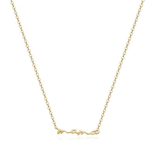 Moodear Dainty Small Mama Necklaces for Women - 18K Gold Plated Mom Chain Pendant Necklace for Mother's Day Gifts for New Mom Gifts - Image 1