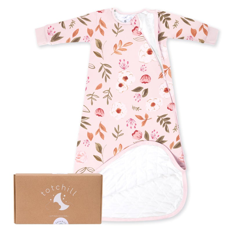 TOTCHILL Baby Sleep Sack Long Sleeve 10 TOG 618 Months Wearable Blanket Infant Sleeping Bag Soft Breathable 2Way Zipper Pink Floral - Image 2