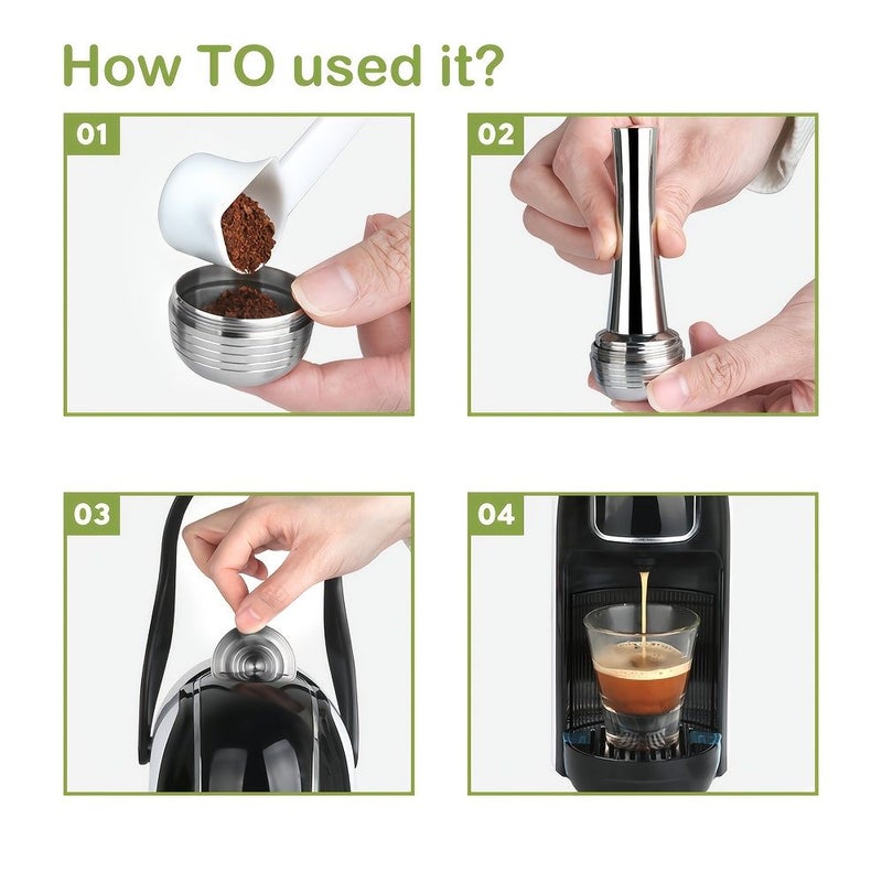 Compatible Reusable Stainless Steel Coffee Filter Shell 1 Capsule - Image 5