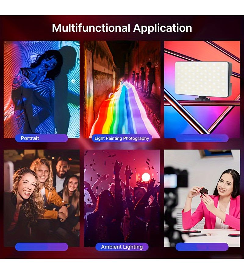 RGB 360 درجة إضاءة LED قابلة لإعادة الشحن بثلاثة ألوان لتصوير الفيديو والمؤتمرات السينمائية - Image 5