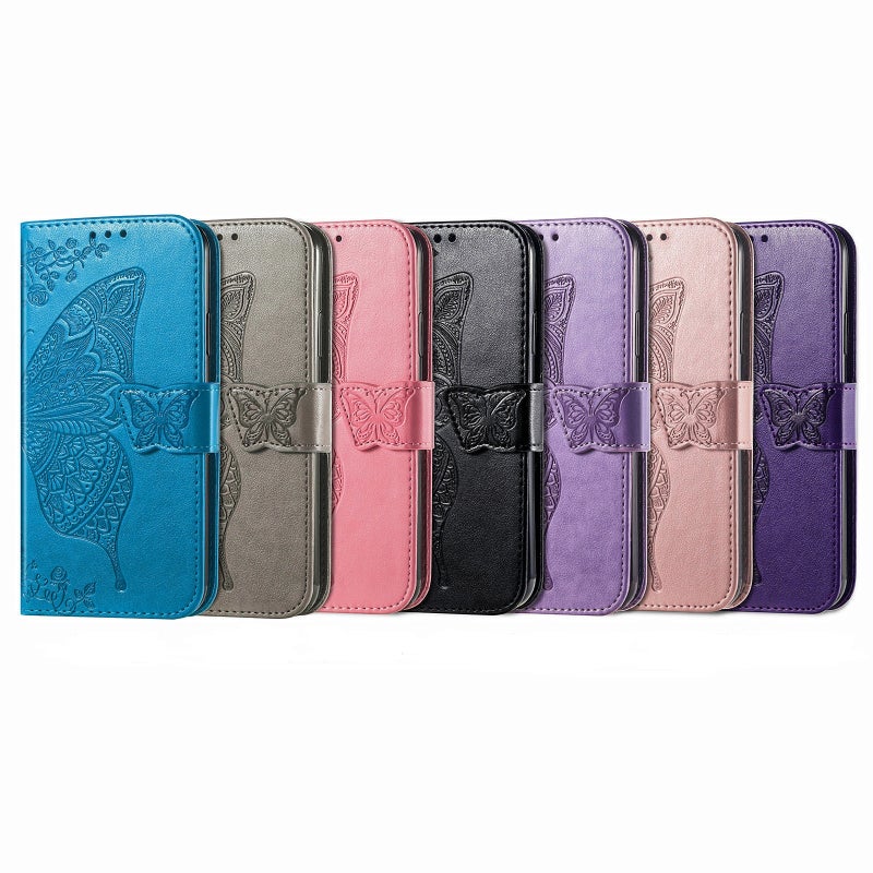 HuHa Protective Cover For Motorola Moto G24 Power Butterfly Love Flower Embossed Leather Phone Case(Light Purple) - Image 5