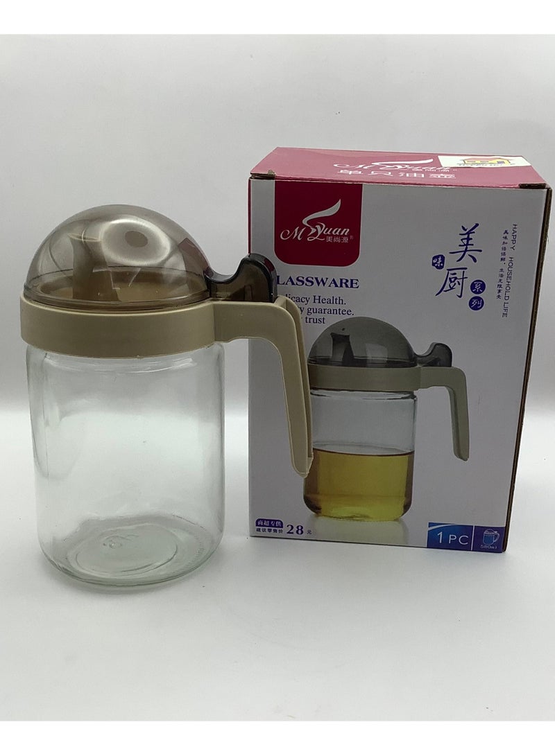 Glass Oil Pitcher with Plastic Top & Handle  - Image 1