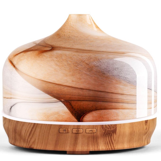 500ML GLASS ESSENTIAL OIL DIFFUSER AROMATHERAPY ULTRASONIC COOL MIST HUMIDIFIER 1521 RUNNING HOURS WATERLESS AUTOOFF AIR DIFFUSERS FOR SLEEPINGYOGAOFFICE WORKINGSPA AND REST DESERT