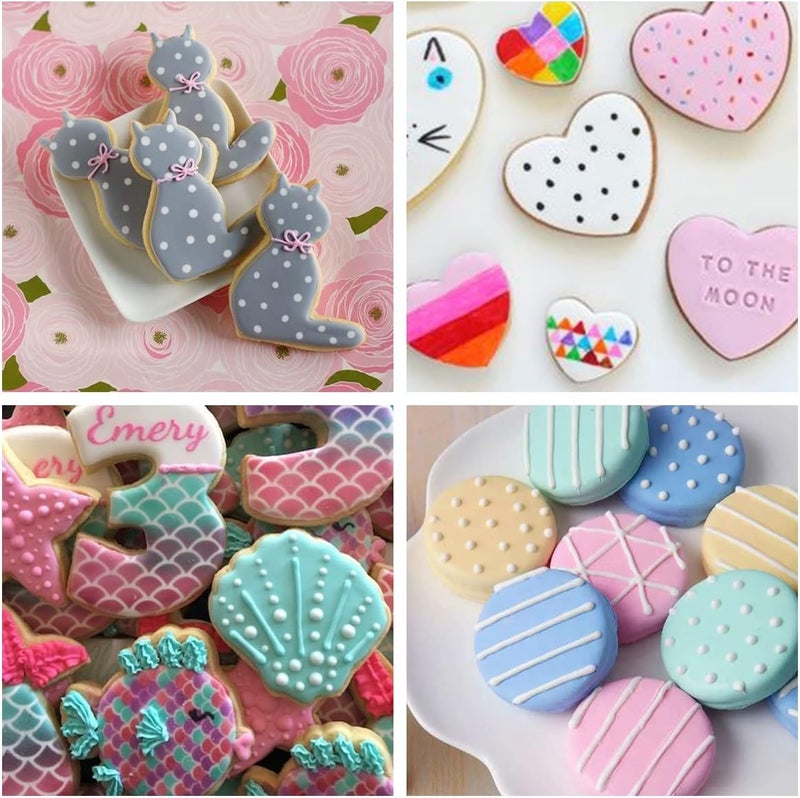 CODOHI Cookie Stencils for Royal Icing Cookies Sugar Cookie, 16 Pcs 6x6in Reusable Plastic Biscuit Cake Stencils with Checkered Star Heart Dog Paw Shapes for Airbrush Baking Craft Drawing DIY Art Decor - Image 5