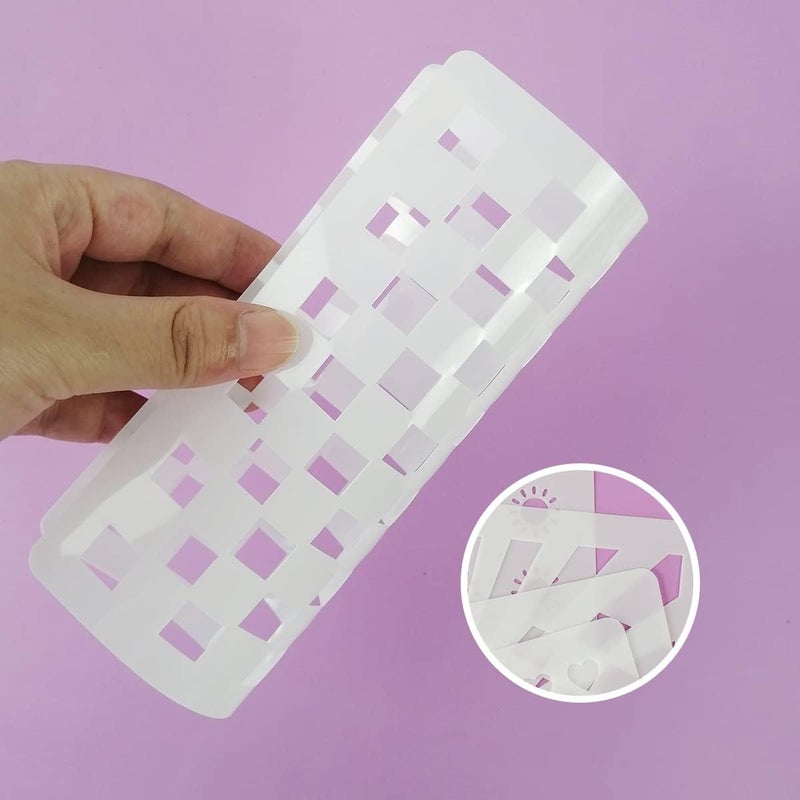 CODOHI Cookie Stencils for Royal Icing Cookies Sugar Cookie, 16 Pcs 6x6in Reusable Plastic Biscuit Cake Stencils with Checkered Star Heart Dog Paw Shapes for Airbrush Baking Craft Drawing DIY Art Decor - Image 3