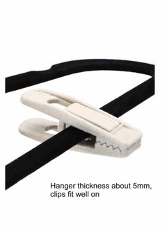 Y&D Velvet Hangers Clips, 20 Pcs Beige Pants Ivory Strong Finger Flocked Clips Perfect for Use with Slim-line Clothes  - Image 2