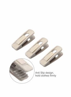 Y&D Velvet Hangers Clips, 20 Pcs Beige Pants Ivory Strong Finger Flocked Clips Perfect for Use with Slim-line Clothes  - Image 4