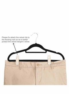Y&D Velvet Hangers Clips, 20 Pcs Beige Pants Ivory Strong Finger Flocked Clips Perfect for Use with Slim-line Clothes  - Image 5