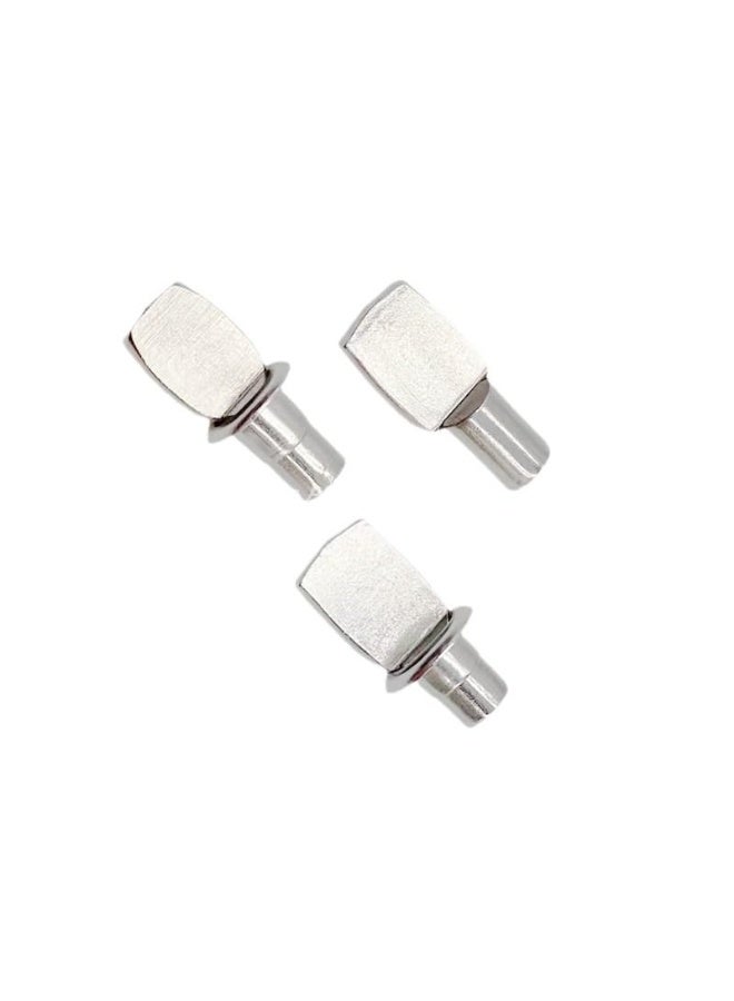 Spoon Shaped Shelf Pins for Shelves, Kitchen Cabinet Shelves, Bookshelves, Wardrobes and Furniture, Nickel Plated Shelf Bracket Pins (100PCS)  - Image 1