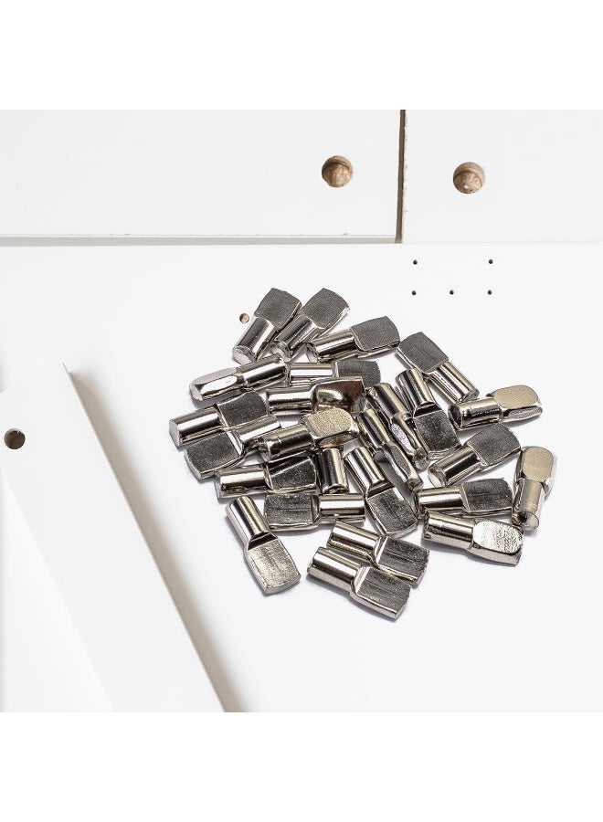 Spoon Shaped Shelf Pins for Shelves, Kitchen Cabinet Shelves, Bookshelves, Wardrobes and Furniture, Nickel Plated Shelf Bracket Pins (100PCS)  - Image 2