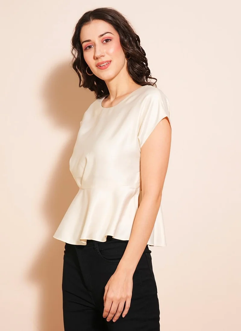 جلو باص Globus Women Solid Round Neck Workwear Top