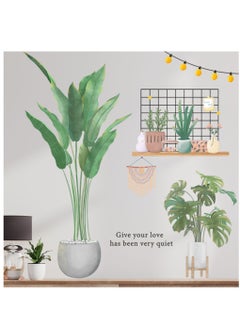 Y&D Tropical Art Fresh Leaf Self-Adhesive Removable Wall Stickers Perfect For Bedroom Corner Skirting In Living Room  - Image 1