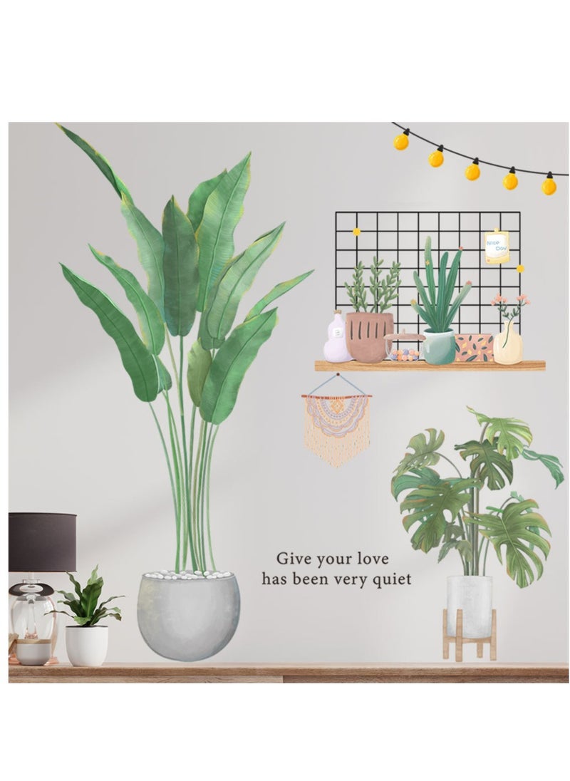 Y&D Tropical Art Fresh Leaf Self-Adhesive Removable Wall Stickers Perfect For Bedroom Corner Skirting In Living Room  - Image 1