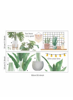 Y&D Tropical Art Fresh Leaf Self-Adhesive Removable Wall Stickers Perfect For Bedroom Corner Skirting In Living Room  - Image 3
