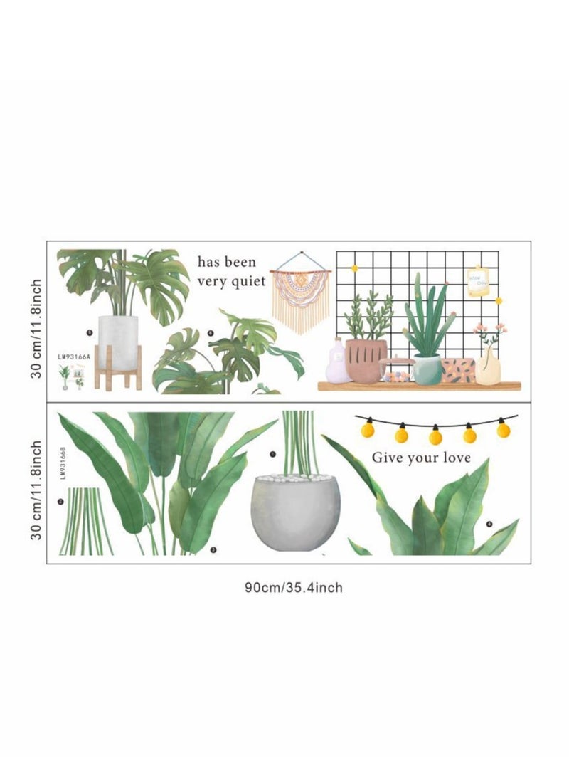 Y&D Tropical Art Fresh Leaf Self-Adhesive Removable Wall Stickers Perfect For Bedroom Corner Skirting In Living Room  - Image 3
