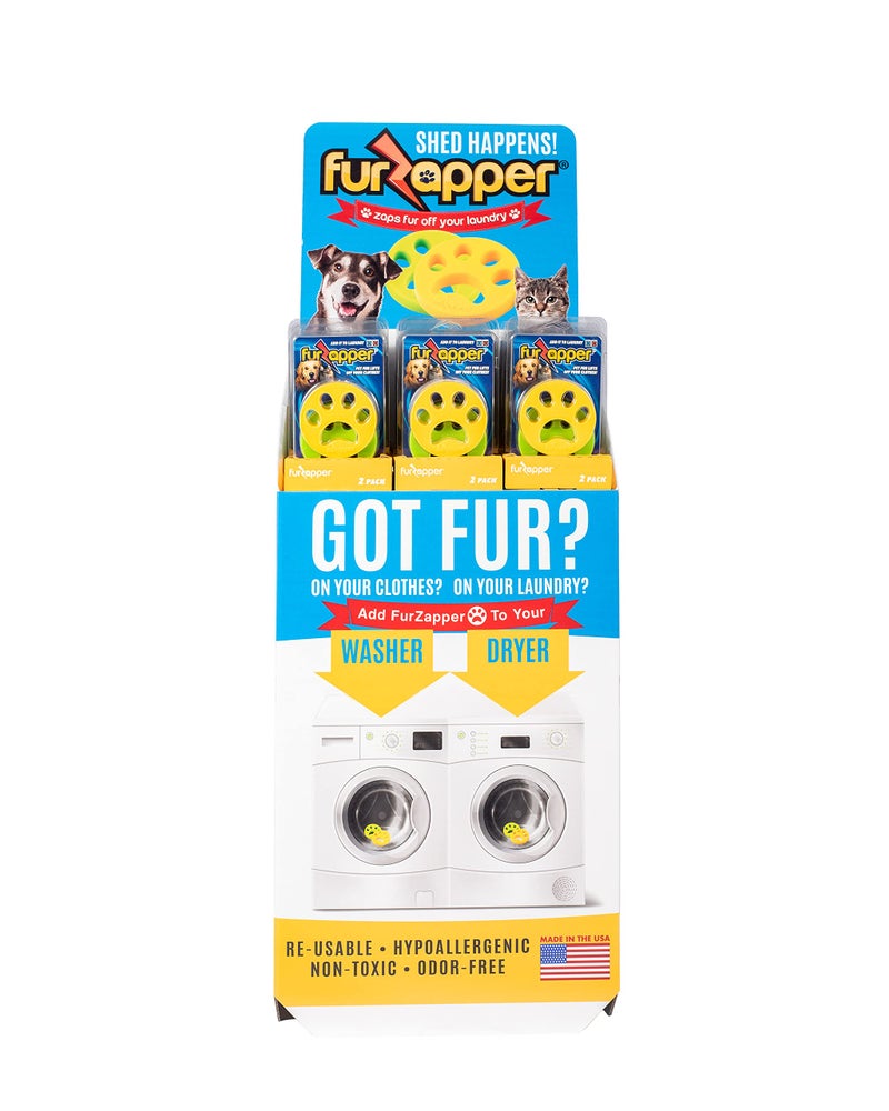FURZAPPER أداة إزالة شعر الحيوانات الأليفة FurZapper للغسيل، عبوة 2 - أداة قابلة لإعادة الاستخدام لإزالة شعر الكلاب والقطط كما هو معروض في برنامج Shark Tank - تزيل شعر الحيوانات الأليفة، الشعر، الوبر، وقشور الجلد من الملابس والغسيل - استخدم 1 FurZapper لكل حيوان أليف - Image 4