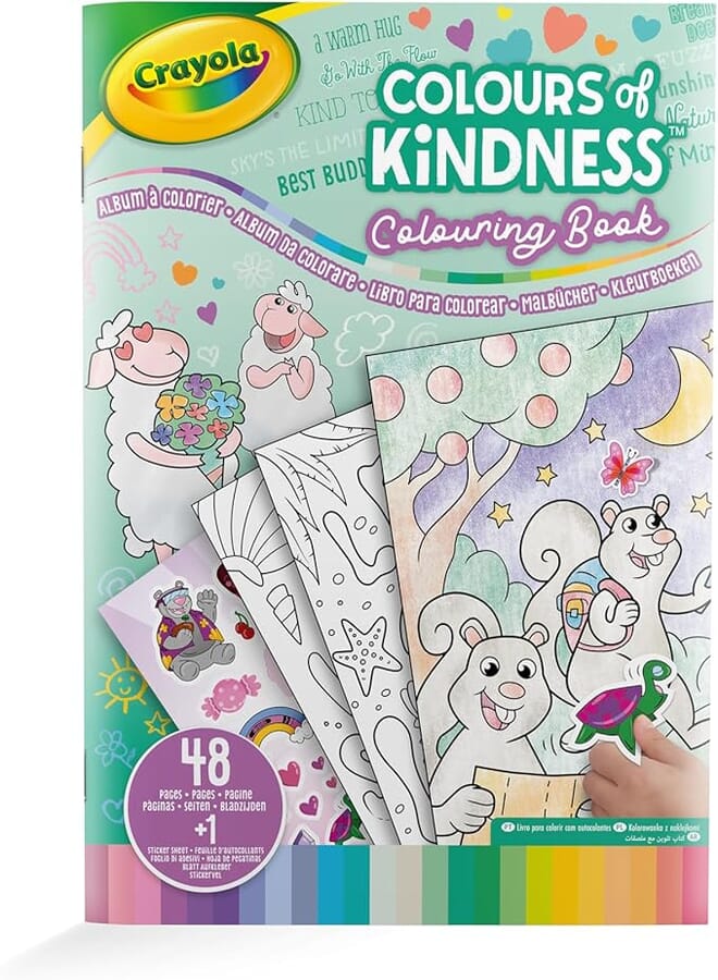 CRAYOLA - Colours of Kindness Colouring Book with 48 Pages and 1 Sticker Sheet, 25-2737G