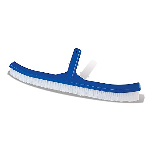 Poolmaster 18100 Curved Swimming Pool Brush Head, 17.5-Inches, Blue, Polypropylene - Image 1