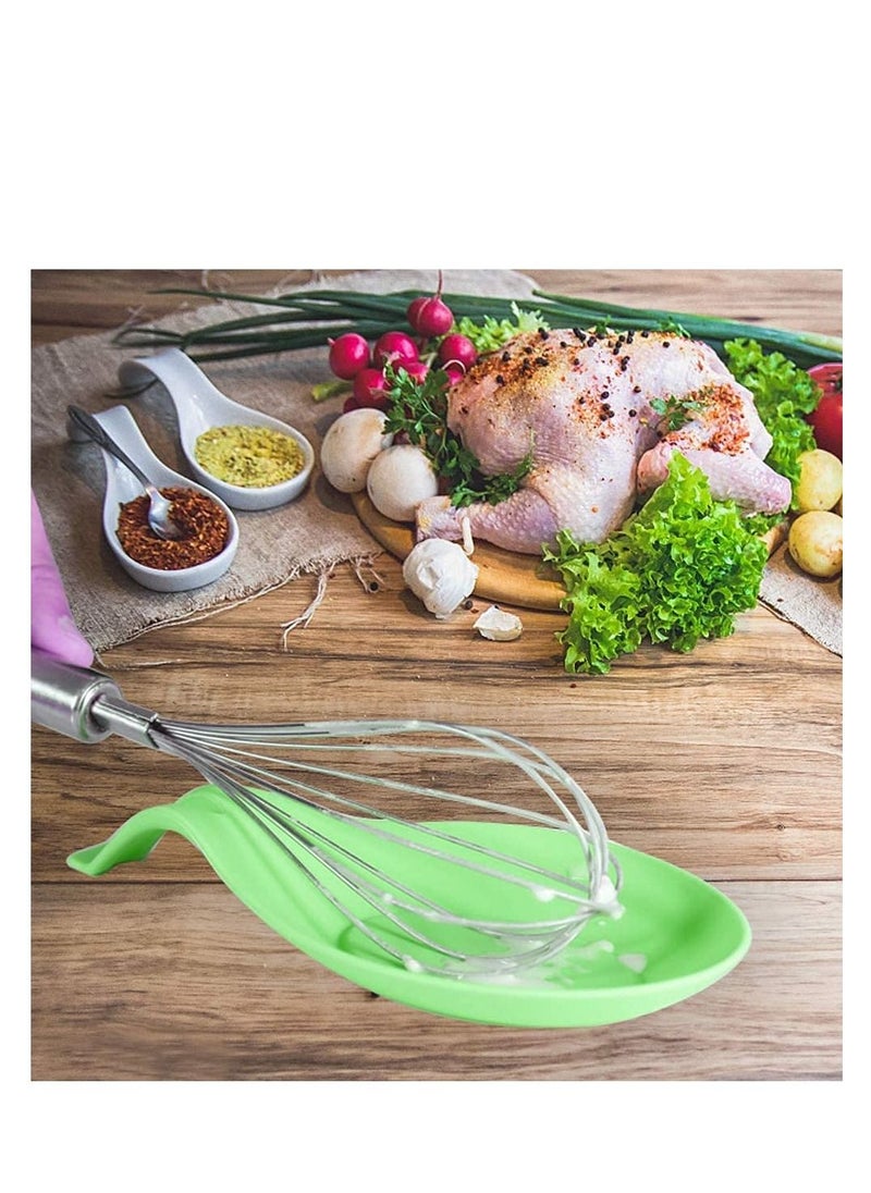 Excefore - Silicone Spoon Rest Cooking Utensil Heat Resistant Spatula Holder Rest for Kitchen Counter Stove Top - Image 1