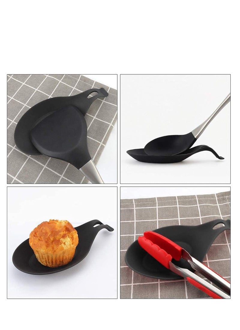 Excefore - Silicone Spoon Rest Cooking Utensil Heat Resistant Spatula Holder Rest for Kitchen Counter Stove Top - Image 1