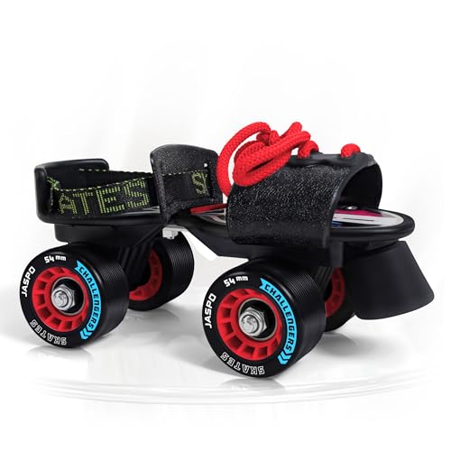 Jaspo Challengers Quad Roller Skates for Boys Girls 6+ Years, Beginner Fibre Adjustable Skating Shoe for Kids/Youth, Skate Shoes for Boys & Girls (UK 1–8) - Image 1